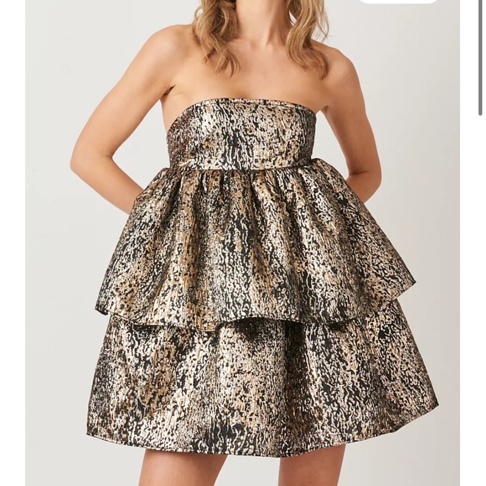 Amy Lynn Sara strapless ruffle dress